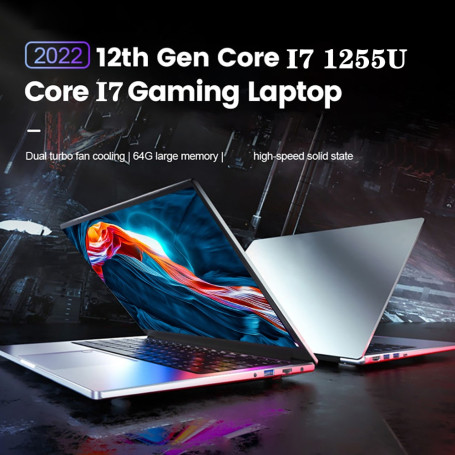 I7 1255U 1260P Gaming Laptop 15.6 Inch Intel Core i7 12TH MAX 64GB RAM MAX 4TB SSD  Fingerprint Notebook Windows10 11 WiFi6 BT