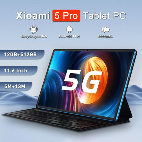 New HD 4K Screen Global Tablet Snapdragon 845 Android 11.0 12GB RAM 512GB ROM Tablette PC 5G Dual SIM Card Or WIFI IM TABL