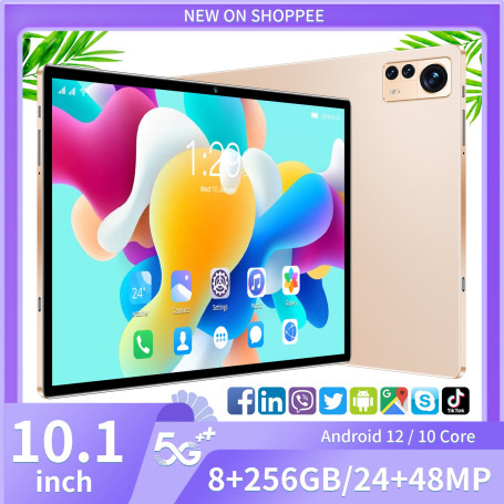 Android Tablet X12 10.1 Inch  Android 12 Bluetooth 8GB 256GB Deca Core 24+48MP WPS+5G WIFI Laptop