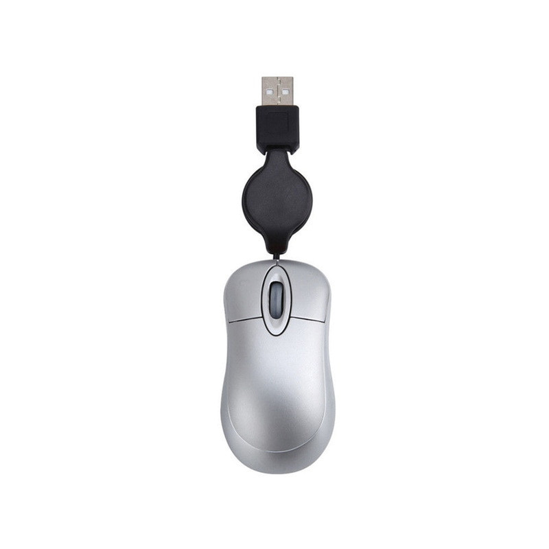 Optical Mini Retractable Mouse Portable Mini USB Wired Mouse Ergonomics