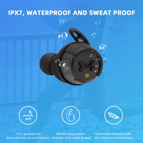 JBL UA FLASH X Ture Wireless Earphones Bluetooth 5.0 Sport Waterproof Headphones TWS Headset Handsfree Call with Mic Charge Case