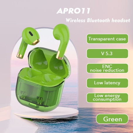 Transparent In Ear Wireless Bluetooth Headsets BT5.3 Deep Bass Earphones ENC Call Noise Canceling Headphones Stereo Earbuds