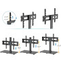 Universal Stand Height Adjustable Stand with Tempered Glass Base