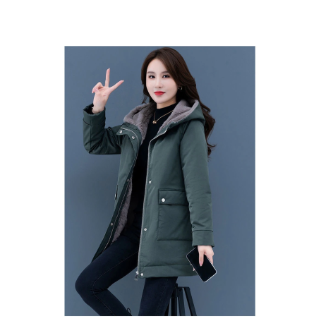 Thick Warm Jacket Women's / Loose Cotton Hooded