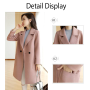 Women Woolen Coat /Mid-length Coat /LongSleeve Coat
