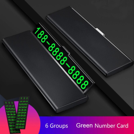 One-click hid Car Temporary Parking Card Phone Number Ultra-thin Drawer Hideable Luminous Telephone Number Plate car Accessories