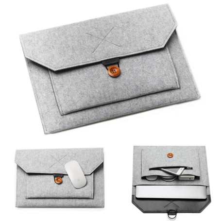 Laptop Sleeve Felt Ultralight Notebook Tablet Pad Case Multi-pocket Pouch Bag Briefcases for Apple Macbook/ Asus 11.6/13/14/15"
