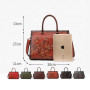OYIXINGER Women Briefcase Large Capacity Top-handle Bag Ladies Floral Leather Briefcase For 14 inch Macbook Hp Xiaomi