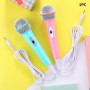 3.5mm Jack Lightweight Singing Machine For Kids Home Portable Wired Microphone Musical Toy Handheld Easy Use No Battery School