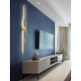 Light luxury minimalist bedroom bedside copper wall lamp creative long aisle living room TV background wall lamp