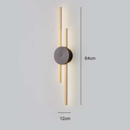 Light luxury minimalist bedroom bedside copper wall lamp creative long aisle living room TV background wall lamp