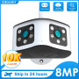 4K Dual Lens 6MP 8MP 180° Ultra Wide Angle Panoramic Wifi Fixed Surveillance IP Camera Outdoor AI Human Detection Security Cam
