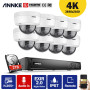 ANNKE 8CH 4K Ultra HD POE Network Video Security System 8MP H.265+ NVR with 8Pcs 8MP Weatherproof IP Camera CCTV Security Kit