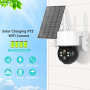 1080P WiFi Solar Camera Outdoor Night Vision PTZ IP Camera With Solar Panel Battery Charging 2MP CCTV Video Surveillance Cameras