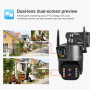 LS VISION 8MP 4K IP Camera Outdoor WiFi PTZ Three Lens Dual Screen 10X Optical Zoom Auto Tracking Waterproof Security CCTV Cam