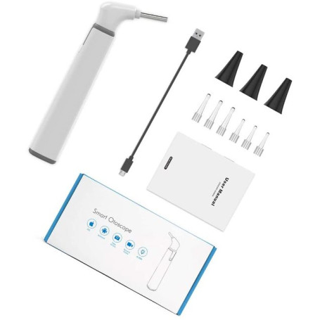 Wireless Otoscope Ear Camera 3.9mm 720P HD WiFi Ear Scope with 6 LED Lights for Kids and Adults Support Android and iPhone