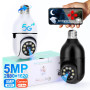 5G WiFi E27 Bulb Night Vision Camera Surveillance Full Color Automatic Human Tracking 4X Digital Zoom Video Security Monit