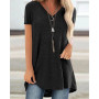 Shorts Sleeves Tops V Neckline Women Super Size