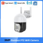 4MP Outoor ONVIF Tuya Kleur Nachtzicht Beveiliging Surveillance CCTV Draadloze WiFi Cloud Auto Tracking PTZ-camera met RJ45-poor