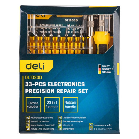 Deli 33PCS Precision Screwdriver Set Multifunctional Magnetic Hexagon Torx Screwdriver Disassembly Repair Tool Sets