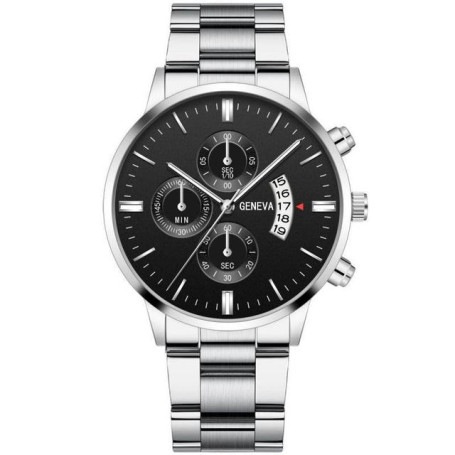 Men's Business Quartz Watch Fashion Fake Three-Eye Six-Pin Calendar Men's Watch Mesh Belt Men's Watch Watch