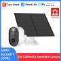 Tuya Smart 5200mAh Rechargeable Battery Outdoor Wireless WIFI 3MP IP Surveillance Siren 5W Solar H.265 CCTV Camera Alexa Google