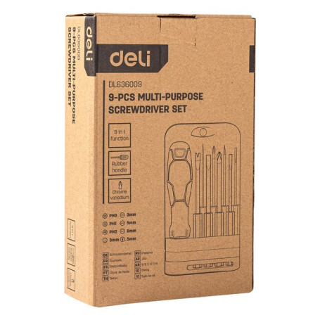 Deli High Quality 9 PCS Screwdriver Set Point-shape Y shape Handle Repair Hand Tool Household Maintenance Hand Tool Set