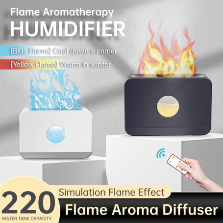 Flame Aromatherapy Diffuser Air Humidifier Ultrasonic Cool Mist Maker Fogger Led Essential Oil Flame Lamp Difusor For Home
