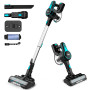 Cordless Vacuum Cleaner 12Kpa 130W Lightweight Stick Vacuum Cleaner Up to 40Mins Runtime 2200mAh Rechargeable Battery 6-in-1