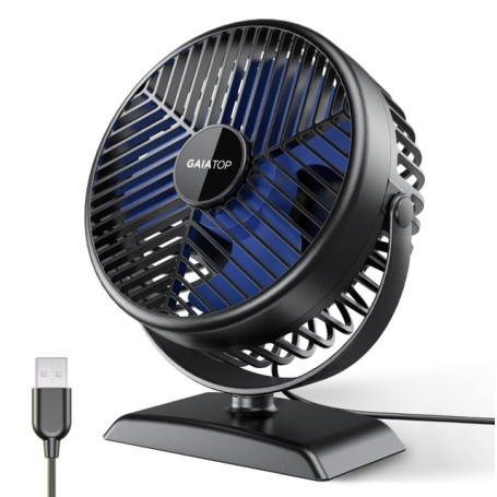 GAIATOP Portable Fan Mini Cooling USB Desk Fan Mute 360° Rotation 3-Speed Wind Adjustment Desktop Fans Desktop Office Home Car