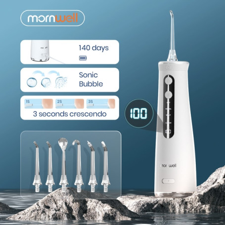 Mornwell 5032 Oral Irrigator Dental Teeth Whitening Home Appliance Sonic Water Flosser 270ML Tank Teeth Cleaner Dental Water Jet