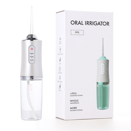Pearl Oral Irrigator Portable Dental Water Flosser USB Rechargeable Water Jet Floss Tooth Pick 4 Jet Tip 220ml 3 Modes IPX8