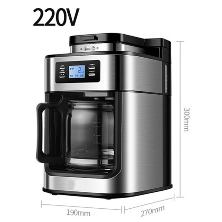 TABELL 2 In1 Coffee Machine Maker Espresso Coffee Machine Drip Coffee Electric Bean Grinder LED-Display Home Automatic Keep Warm