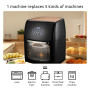 10L Touch Screen Oil-Free Air Fryer Large Capacity Home Kitchen Baking Oven Intelligent Electric Oven with Accessories Viewable