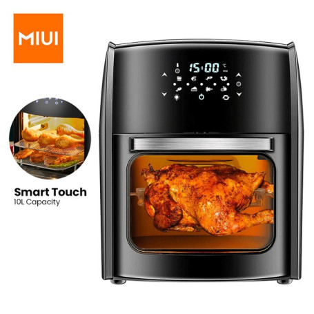 10L Touch Screen Oil-Free Air Fryer Large Capacity Home Kitchen Baking Oven Intelligent Electric Oven with Accessories Viewable