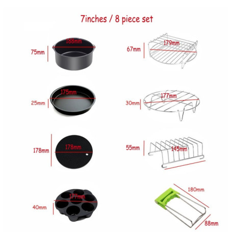 7 Inch / 8 Inch Accessories For Philips/GOWISEUSA/COZYNA/COSORI/Ninjia and All Air Fryers  3.7QT to 5.8QT