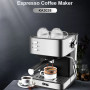 Household 850W 15 Bar Automatic Espresso Coffee Machine Home Office Latte Cappuccino Coffee Maker Milk Frother 1.6L  Water Tank