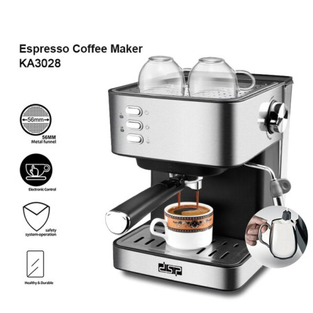 Household 850W 15 Bar Automatic Espresso Coffee Machine Home Office Latte Cappuccino Coffee Maker Milk Frother 1.6L  Water Tank