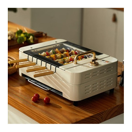 Electric Barbecue Grill Steak Pan Automatic Rotating Skewer Griddle Machine Smokeless Kebab Stove BBQ Rotisserie Oven Hot Pot EU