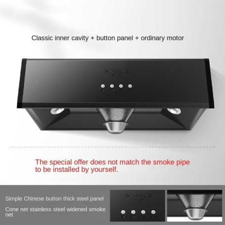 Large Suction Range Hood Kitchen Extractor Hood Household  Host Exhaust Hood Small Vintage Kitchen Cooker Hood Home Appliances