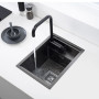 Hidden black Kitchen sink Single bowl Bar Small Size sink Stainless Steel Balcony sink Concealed black kitchen sink Bar sink