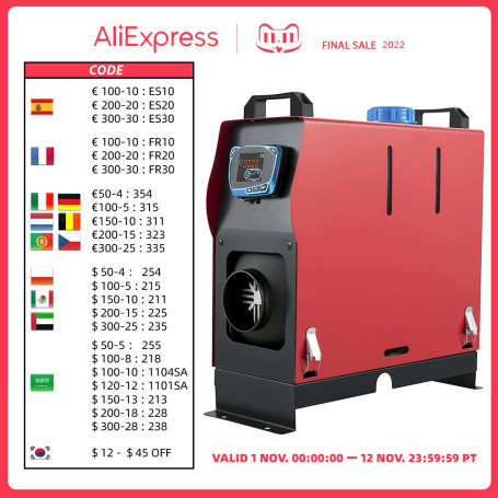 Upgrade 5000W Air diesel Heater LCD Remote 5KW 12V For Lorry Motor Homes Car Boat SUV All in One Diesel Fuel Heater