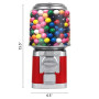 Red Candy Vending Machine Durable Metal Body Gumball Dispenser Machine with Key Lock for Home Game Store