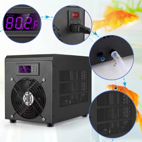 60L Fish Tank Cooler LCD Display Aquaculture Fish Shrimp Single Cooling Aquarium Water Chiller Home Fish Shrimp Breeding Tool