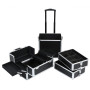 4 in 1 Aluminium Makeup Trolley Cosmetic Case Large Storage Box Makeup Nail Art Beauty Cosmetic Vanity Case Pull Box