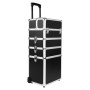 4 in 1 Cosmetic Case Trolley Large Space Storage Beauty Box Makeup Nail Black Cosmetic Vanity Case Rolling Luggage