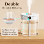H2o Air Humidifier 2L Large Capacity Double Nozzle With LCD Humidity Display Aroma Essential Oil Diffuser For Home Portable USB