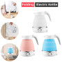 700ML Mini Electric Kettle Stainless Steel Silicone Mini Foldable Water Kettles Teapot Kitchen Appliances Boil Water Tool 600W