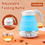 Mini Folding Kettle 600ml Silicone Hot Water Shell Intelligent Power-off Protection Travel And Home Electric Kettle 110V/220V