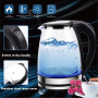 2L Electric Kettle Tea Coffee Borosilicate Glass 2000W Portable Household Appliances For Hotel Family Trip Water Boiler Pot
